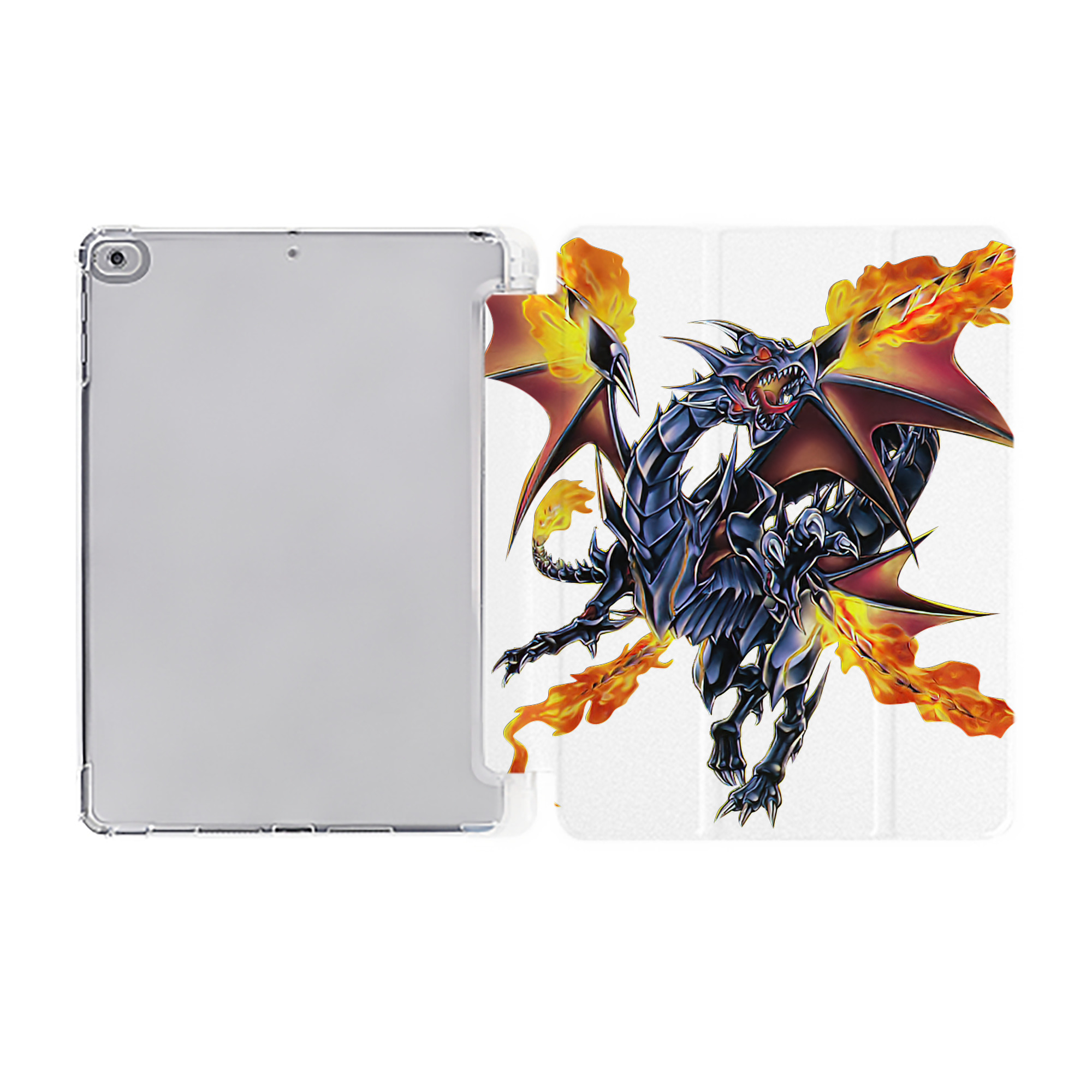 （画像用） 遊☆戯☆王 Yu-Gi-Oh! IPad ケース ペン収納付き 三つ折りスタンド PUレザー×シリコン 対応機種9.5/10.5/10.9インチ